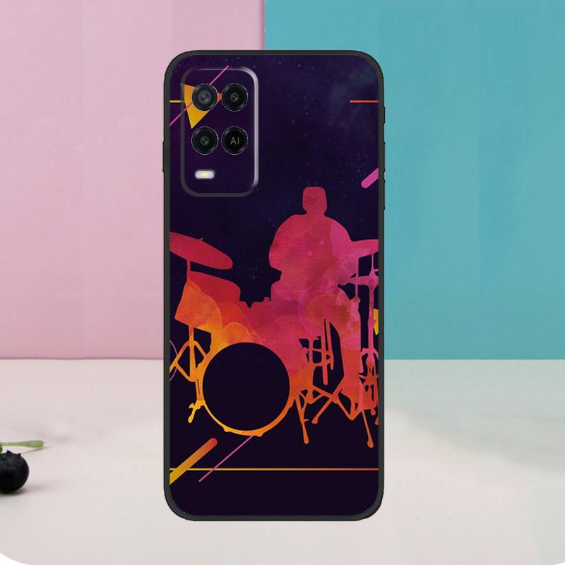 Musical Instrument Drum For OPPO A74 A94 A54 A58 A78 A98 A5 A9 A53 A15 A52 A72 A17 A57 A77 A16 A76 A96 A57S Case