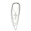 Y2K Punk Layered Cross Necklace Set Women Alloy Tone Chunky Gothic Choker Chain Jewelry