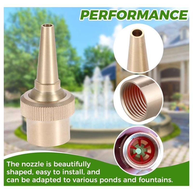 A20F-8 PCS 1/2 Inch Brass DN15 Fountain Nozzle Water Fountain Spraying Adjustable Direction Jet Fountain Heads