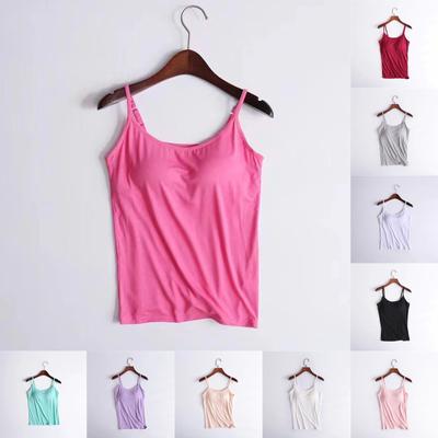 Women With Chest Pads One Camisole Thin Straps Underwear Sports Bottoming Shirt