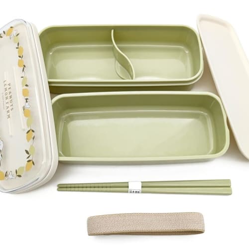 Kamio Japan Snoopy 2-Tier Lunch Box, Lemon Farm, Lunch Box, 207615