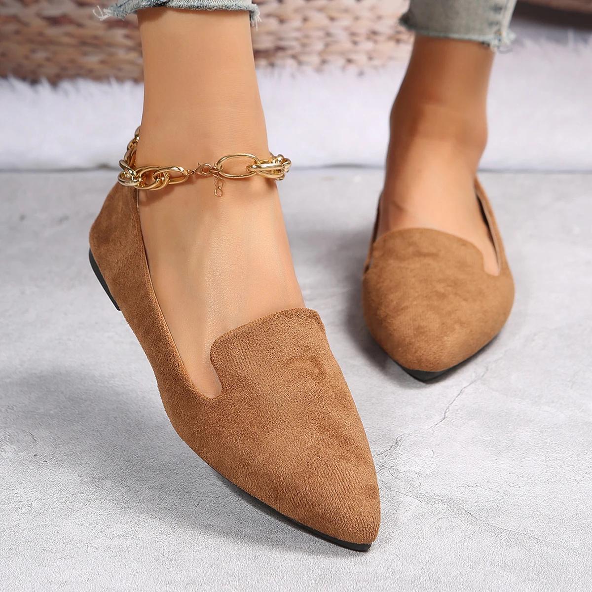 Дышащая удобная простая женская обувь с острым носком — фото 3