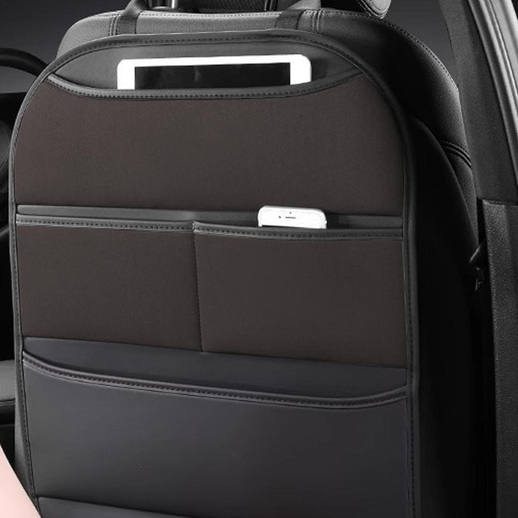 Backseat Car Organizer PU Leather Automotive Storage with Multiple Pockets Car Backseat Organizer Tablet Holder for Kids Travel