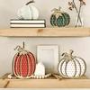 Thanksgiving Fall Decorations Wooden Pumpkin Autumn Decors in Wood for Fall Arrangements Across Dining Tables, Shelves, Entryways, and Home Desks