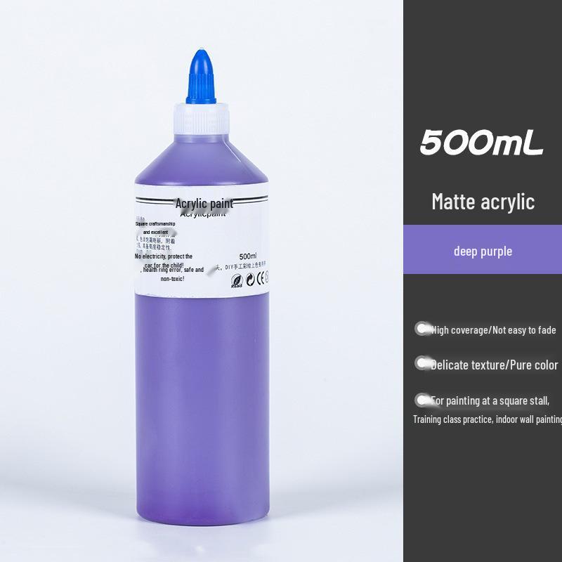 500ml Čtvercová láhev Akrylová barva pro dětské graffiti, Malování sádrových panenek a Omalovánky pro mateřskou školu