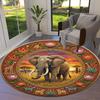 Elephant Decoration Round Area Rug,Carpet Rug for Living Room Bedroom Sofa Playroom Decor,Non-slip Floor Mat98