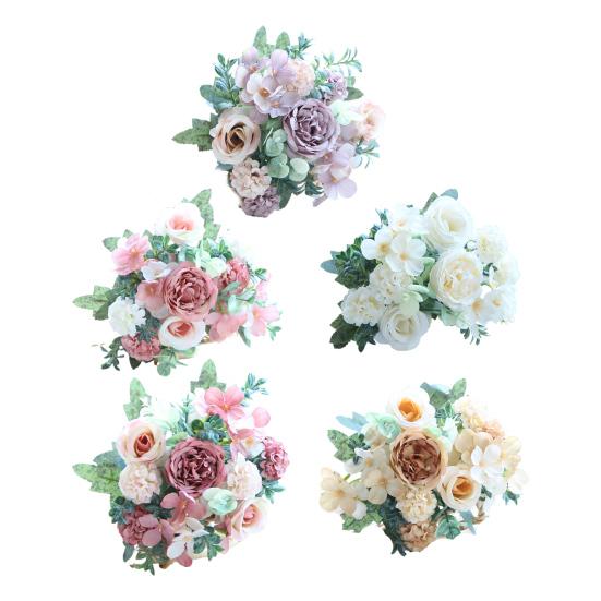 Simulated Flowers Bouquet Bright Colors High Simulation No Withering Fading Fake Flower Home Office Decor