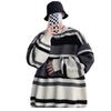 Tejido de punto a rayas retro japonés: Suéter holgado unisex de otoño/invierno