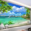 3d Coconut Tree Wallpaper Sea Scenery Wall Mural Living Room Tv Sofa Background Murals