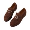 Neue Schuhe mit runder Spitze für Damen, lässig, im britischen Stil, Retro, aus weichem Leder, für den täglichen Gebrauch, schlicht, mit Schnalle, flache Schuhe, Zapatos De Mujer