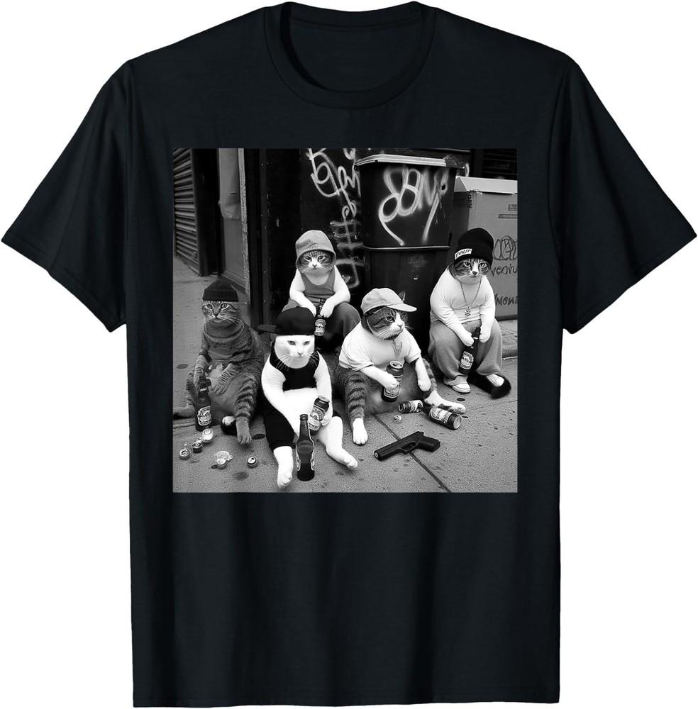 Funny Gangster Cats Street Design T shirt Unisex T-Shirt S