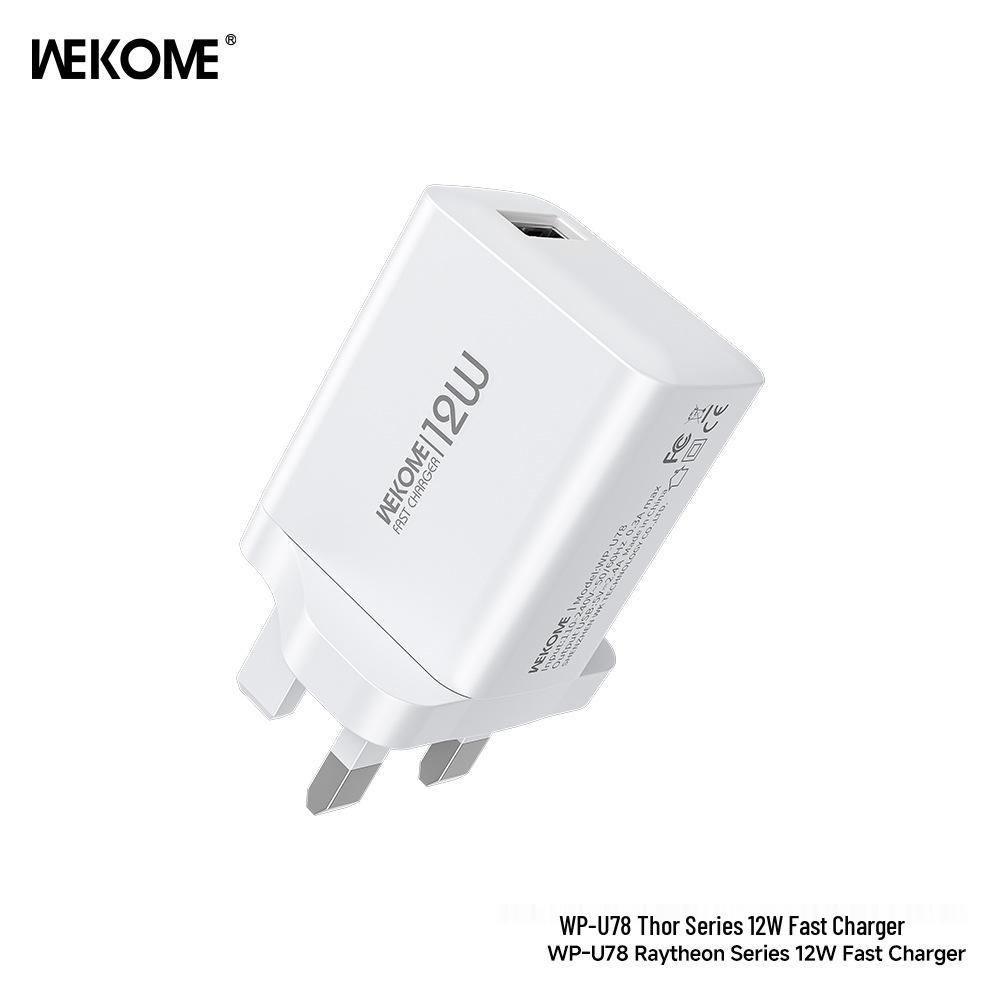 Wekome Thor 12W Fast Charger for Apple & Huawei Phones, 5V/2.4A Compatibility