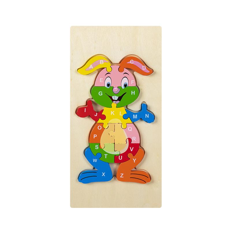 Kinder Pädagogisches Holztier Digitales 3D-Puzzle Lernspielzeug für die frühe Bildung