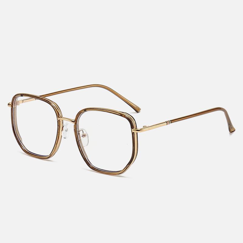 No Makeup Retro Literary Glasses Frame Men And Women Tr90 Large Frame Anti-Blue Light Glasses Frame Cross