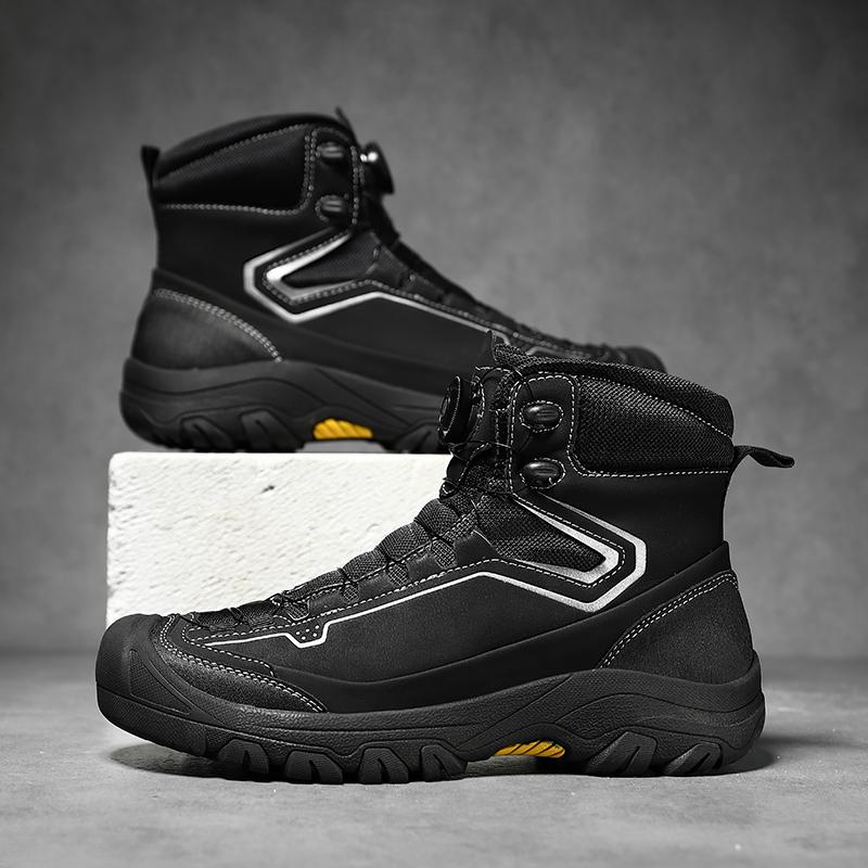 Fashion Upgraded Non-Slip Training Boots Male Outdoor High Top Shoes New Arrival Hiking Shoes Men Casual Leather Ankle Boots Biker Botas