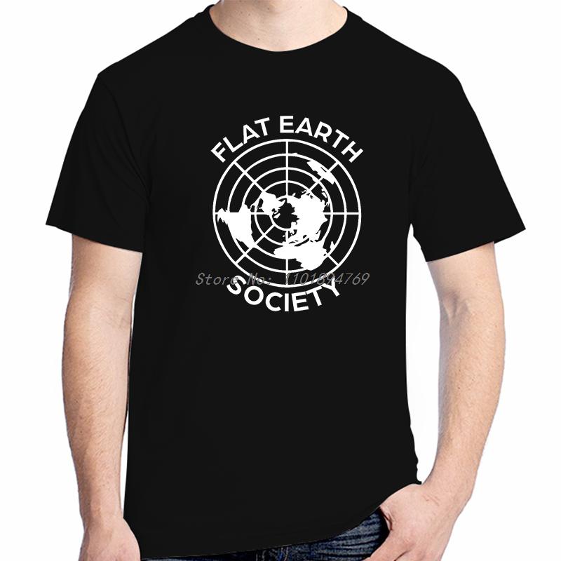 Flat Earth Society Fashion Graphic T Shirts Summer Tees Tops Cotton Oneck New Shirts And Tshirts Unisex Unisexs Print T Shirt