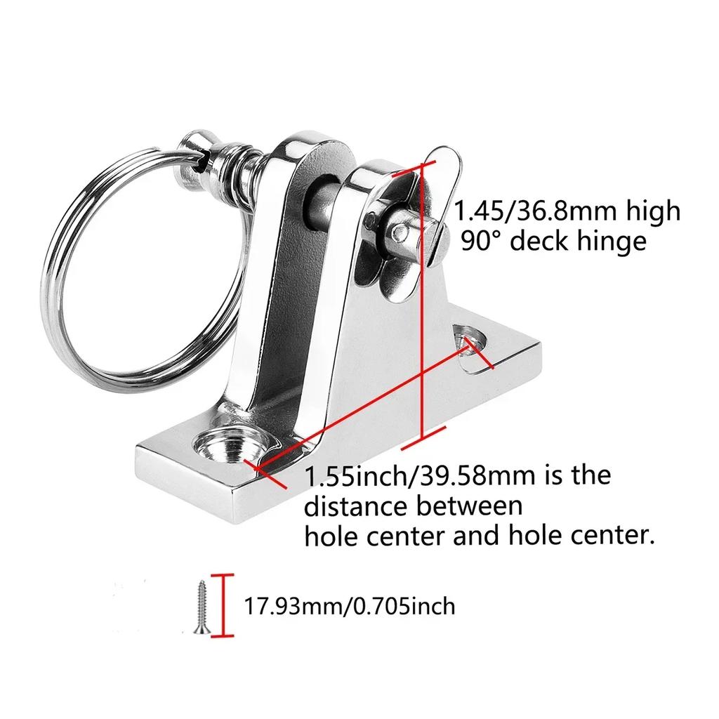 Boat Bimini Top Eye End Cap Fits 3/4 Inch (19mm) with Bimini Top Deck Hinge, Marine Hardware Bimini Top Fitting