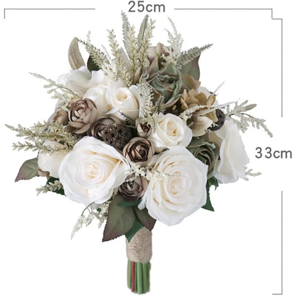 

Искусственные розы Цветочный свадебный букет Невеста Свадебные букеты Свадебные букеты ручной работы из шелка Кремовый цветок Свадебные букеты для церковной вечеринки Украшение дома хаки