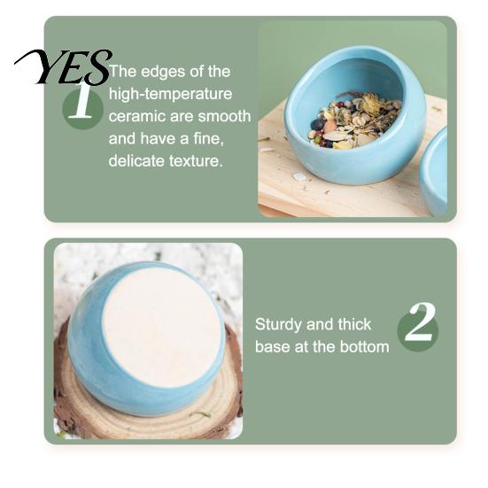Durable Hamster Dish Ceramic Food Bowl, Small Animals Feeding Drinking Non-tip Pet Bowl for Dwarf Gerbil Rat Mice Guinea Pig Golden