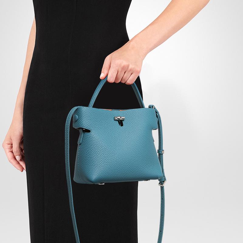 High end fashion genuine leather women's handbag, simple and elegant single shoulder crossbody bag