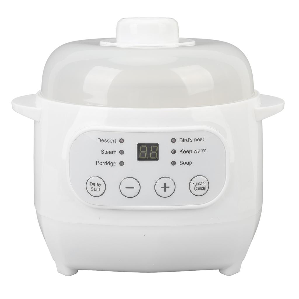 Electric Stew Cooker with Steam Basket Timer Pre Settings Automatic Ceramic Electric Stew Pot for