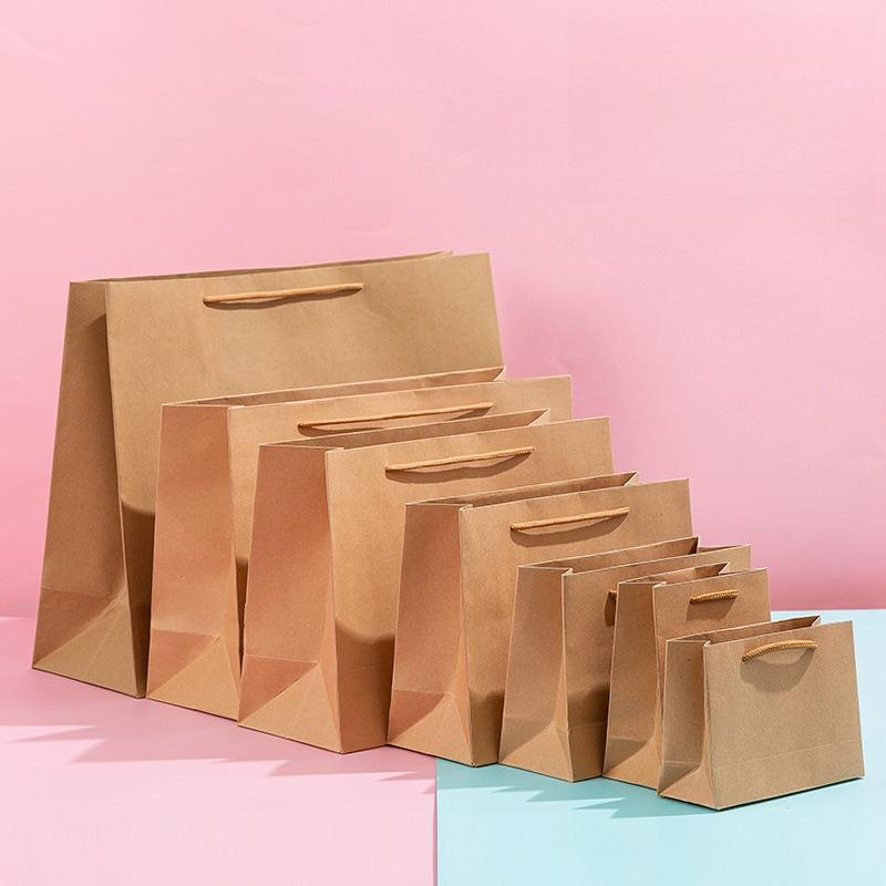 50pcs Kraft Paper Gift Bags Birthday Party Anniversary Holiday Packaging Pockets DIY Blessing Gift Pouches Used for Packaging Tea Jewelry Candy Snacks