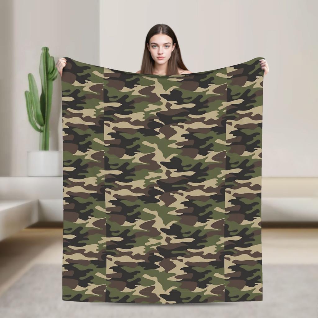 Soft BlanketsGirls Boys Camping Camouflage Military  Bedding Throws  Flannel Bedspread For Bedroom Fashion Sofa Bed Cover