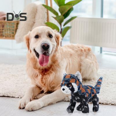 Jouet interactif en peluche pour chien Jouet à mâcher indestructible et résistant pour chiens agressifs Animaux en peluche couineurs Jouets pour chiens de grande, moyenne et petite taille