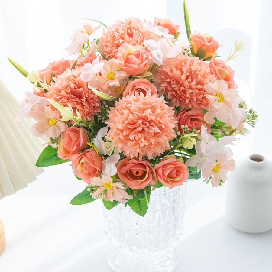 Artificial Flowers Silk Roses Wedding Wreath Home Room Festival Decoratio Vase Bridal Bouquet Outdoor Yard Garden Arch DIY Gifts