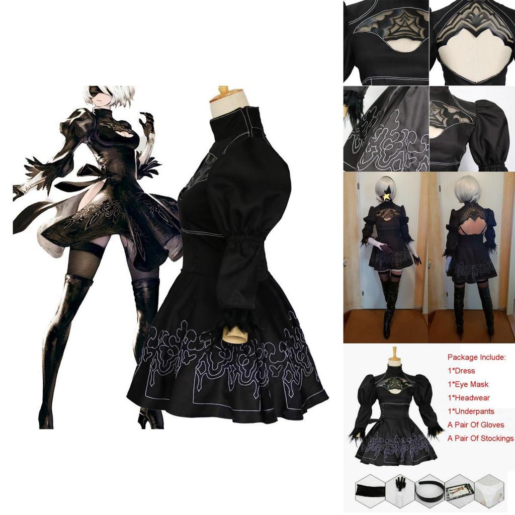 Elegant And Authentic Nier Automata 2b Yorha No.2 Cosplay Costume Full Set Outfit