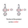 Copper Cute Car Bead Robot Charm Pink Pendant Fit Original Bracelet For Women Diy Fashion Jewelry Love Gift Elegant