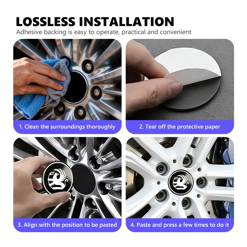 Autocollants Badge en Aluminium Cache-Moyeux de Roue Auto pour Vauxhall Tigra Corsa VXR Astra D G J H Zafira Vectra