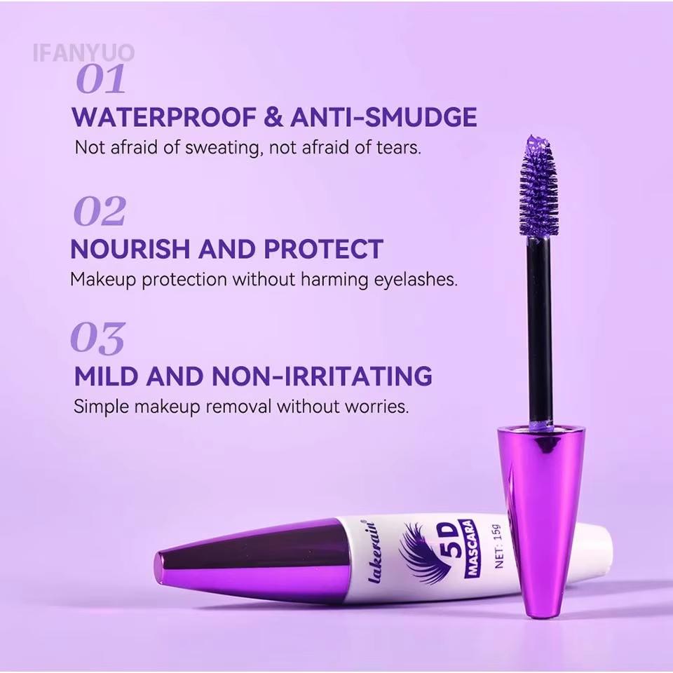 5D Extreme Volume Wimperntusche, Wasserdicht und Lang Anhaltend, Natürliche Verdickung und Wimpernverlängerung mit Schwung