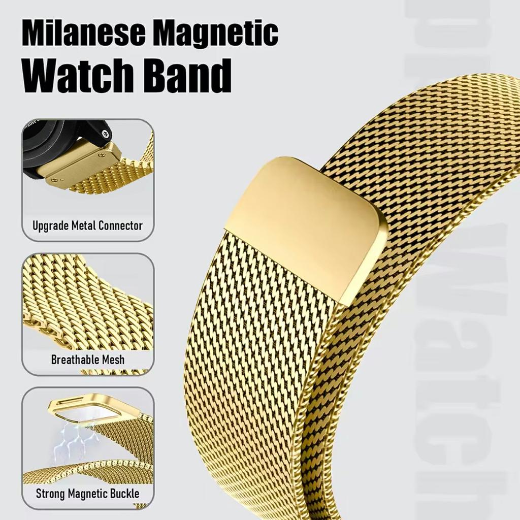 Watch Band for Garmin Fenix 5X/6X/7X/Fenix 8 Pro AMOLED 51mm Magnetic Stainless Steel Electroplating Reinforced Milanese Mesh Strap