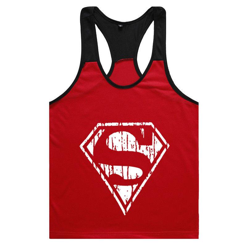 Superman Printing Pattern Men Vest Fashion Sleeveless Clothing Exercise Fitness