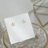925 Sterling Silver Simple Inlaid Crystal Crown Stud Earrings Women Exquisite Small 14k Gold Plating Jewelry