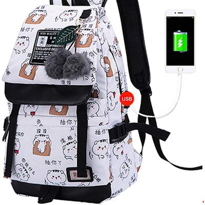 Rucksack für Teenager-Mädchen, Schultasche für Mittelschüler, Outdoor-Tagesrucksack mit USB-Ladeanschluss
