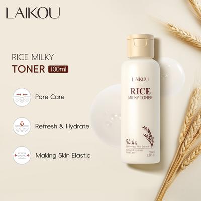 Reis Milch Toner 100ml, Feuchtigkeitsspendendes Gesichtswasser mit fermentiertem Reisextrakt