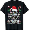 Merry Christmas Candy Cane Ugly Funny Due To Inflation Christmas for Gift Graphic Tshirts Fashion Hipster Unisex Allmatch
