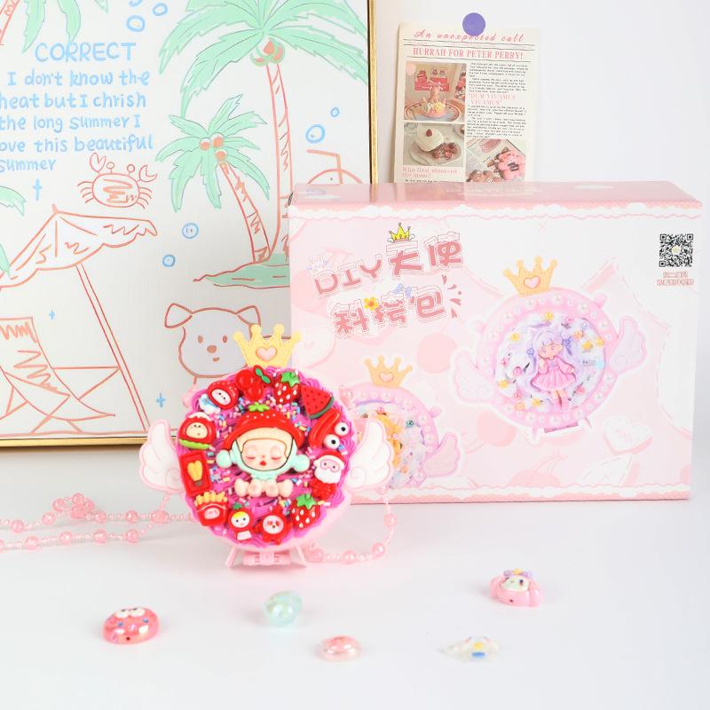Kids' Handmade Cream PVC Crossbody Bag with Mirror Accessory
