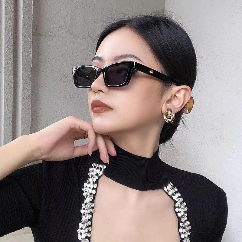 2PCS Advanced Sense Sunglasses Retro Ins Style Sunglasses Creative Cat Eye Design Sunglasses