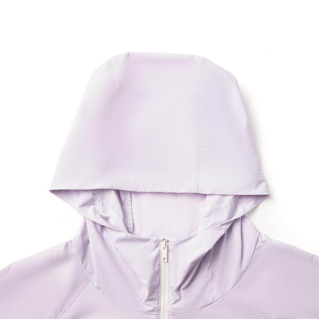 Li-Ning Sports Trend Series Spliced Zipper Hooded Versatile Casual UV Protection Jacket Women Jackets Purple AFDV994-1