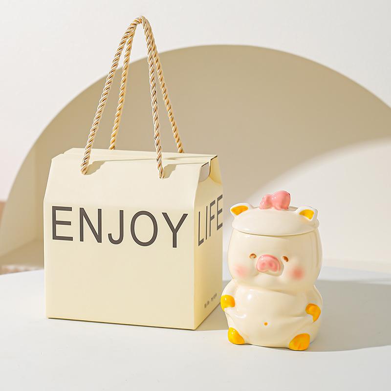 Kreatywny Uroczy Kreskówkowy Ceramiczny Kubek Prezent Kubek dla Dziewczyny Personalizowany Kubek do Kawy Kubek do Wody Kubek dla Pary Kubek Śniadaniowy