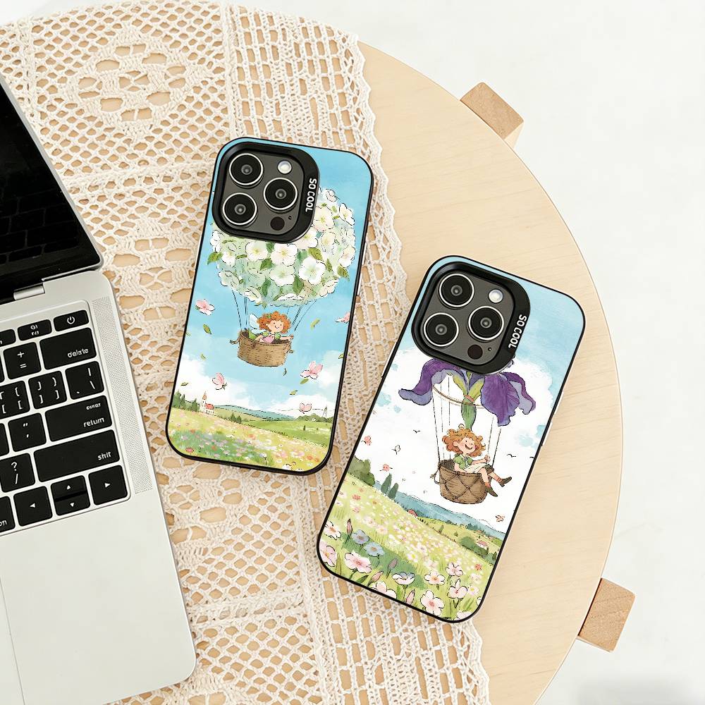 Fairy's Flower Dream Phone Case For iPhone 17,16,15,14,13,12,11 Plus,Pro Max,XS,Colored silver phone case