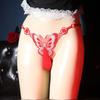 Men's Low-Rise Thong with Butterfly Embroidery, Adjustable Cock Pouch, and Gun & Ball Separation - Plus Size Available.