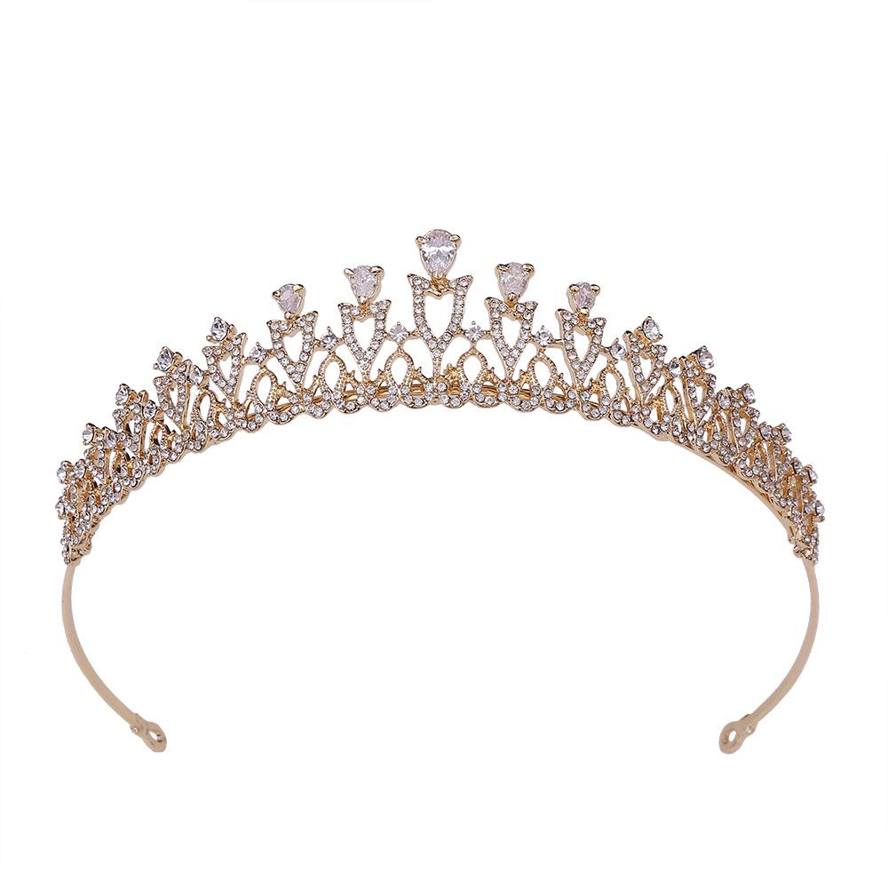 Acessórios de cabelo coreanos coroa de zircônia nupcial formato de flor tiara de diamante acessórios para vestido de noiva