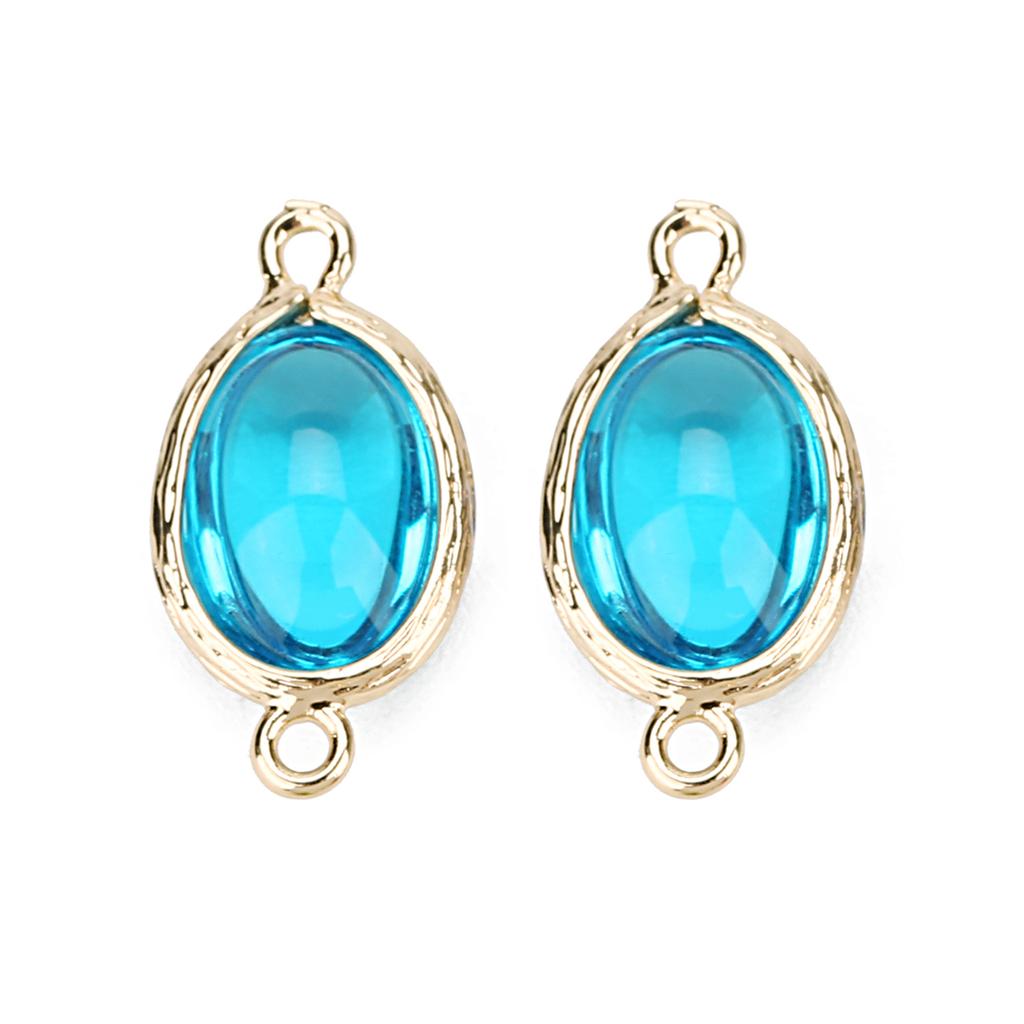5Pcs/Lot 12×23mm Glass Pendant Smooth Colored Double Hole 2mm Pendant For Women's Earrings Making Diy Charm Bracelet Supplies