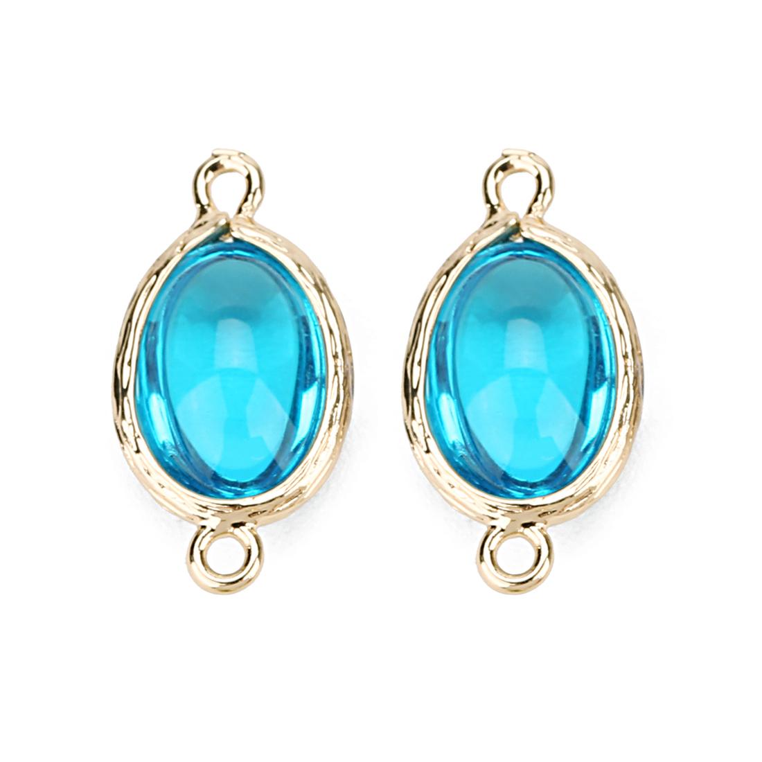 

5Pcs/Lot 12×23mm Glass Pendant Smooth Colored Double Hole 2mm Pendant For Women s Earrings Making Diy Charm Bracelet Supplies небо синє кольору
