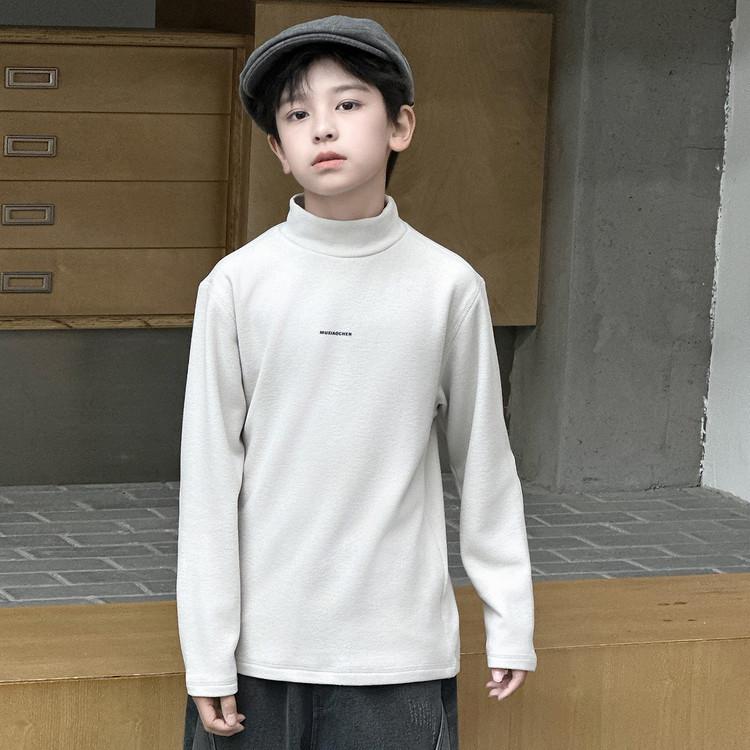 

Boys Thick Warm Sweater - 2025 Autumn/Winter Casual Fashion High Neck 160 cm светло-серый