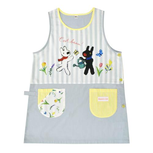 

Saint Ladies Apron Lisa and Gaspard FLEURS Blue Gray, Free Size M-L